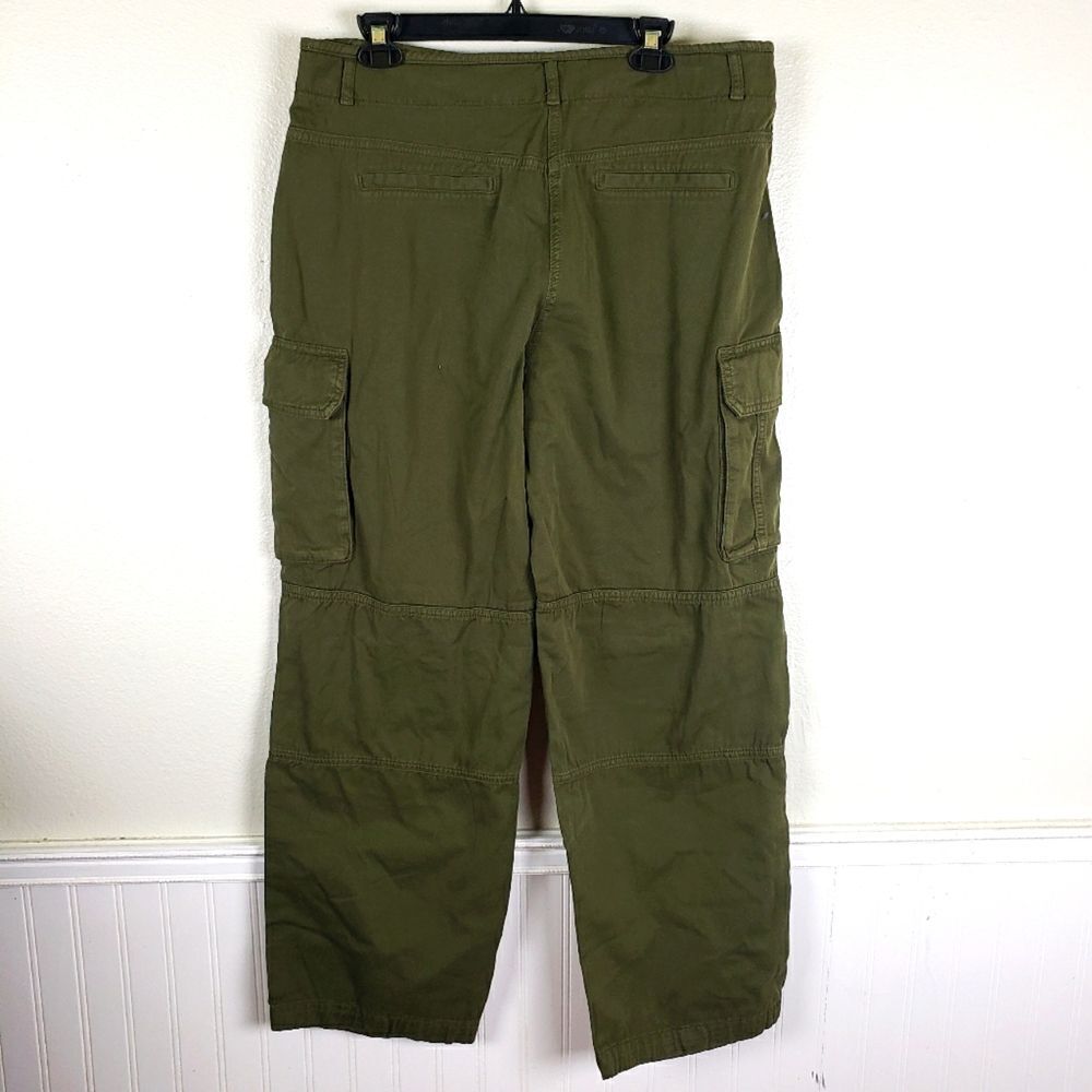 Women's ME+EM NWT Olive Green Oversized Cargo Wide Leg Pants Size 12 - Picture 2 of 12